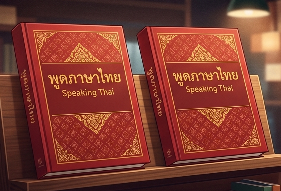 Two red Thai textbooks