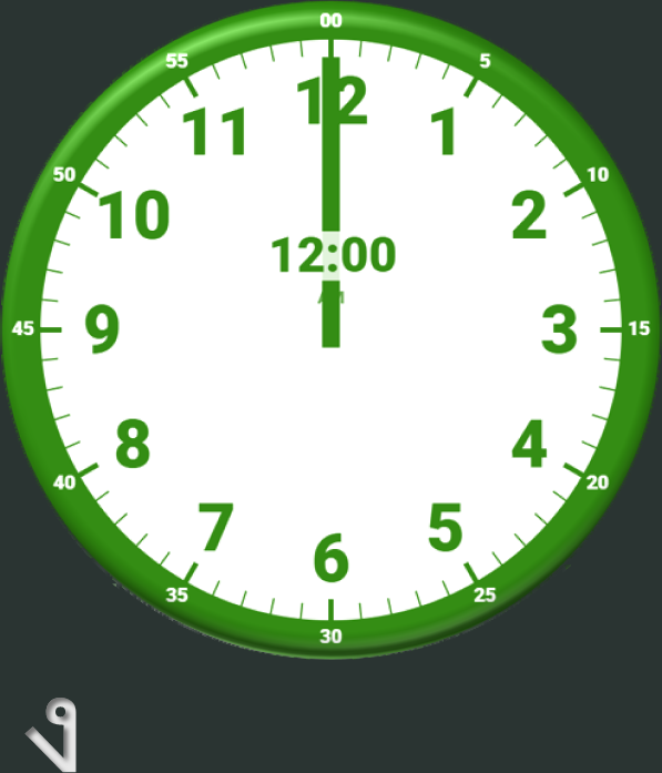 Clock showing 12:00